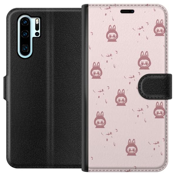 Huawei P30 Pro Tegnebogsetui Labubu Neon Pop - Neonfarvet pop art monster