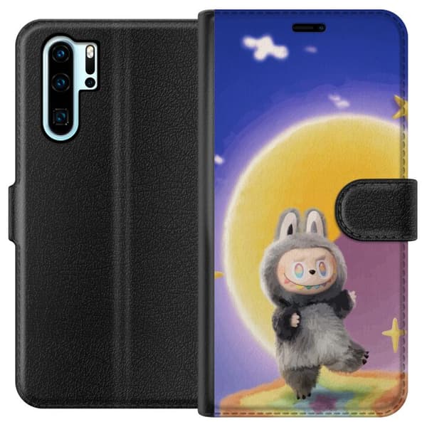 Huawei P30 Pro Plånboksfodral Labubu Neon Pop – Neonfärgad pop art monster