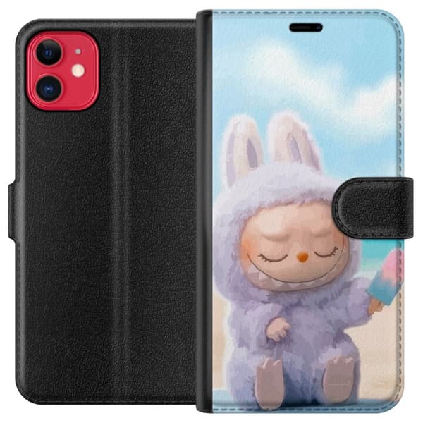 Apple iPhone 11 Lompakkokotelo Labubu Vaaleanpunainen Tunnelma