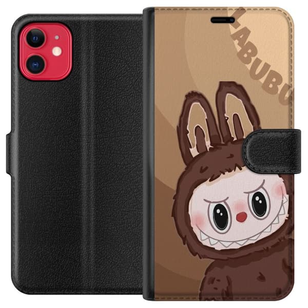 Apple iPhone 11 Lommeboketui Labubu Sky Kosebamse - Hvit og Blå Design med Søt Stil