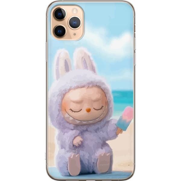 Apple iPhone 11 Pro Max Läpinäkyvä kuori Labubu Vaaleanpunainen Tunnelma