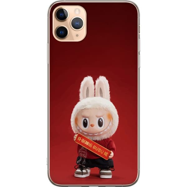 Apple iPhone 11 Pro Max Gjennomsiktig deksel Pop Mart The Monsters Labubu Lykke til Vinyl Plysj Dukke