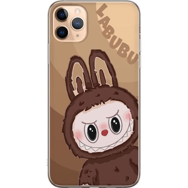 Apple iPhone 11 Pro Max Gjennomsiktig deksel Labubu Sky Kosebamse - Hvit og Blå Design med Søt Stil