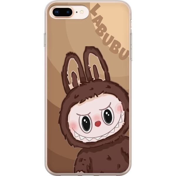 Apple iPhone 7 Plus Gjennomsiktig deksel Labubu Sky Kosebamse - Hvit og Blå Design med Søt Stil