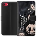 Miniatyrbillede 1 af 3: Apple iPhone 8 Tegnebogsetui <nl>Labubu Black Energy - Sort mønster i gade stil