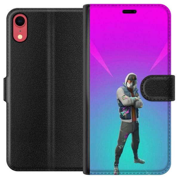 Apple iPhone XR Tegnebogsetui sort ridder fortnite