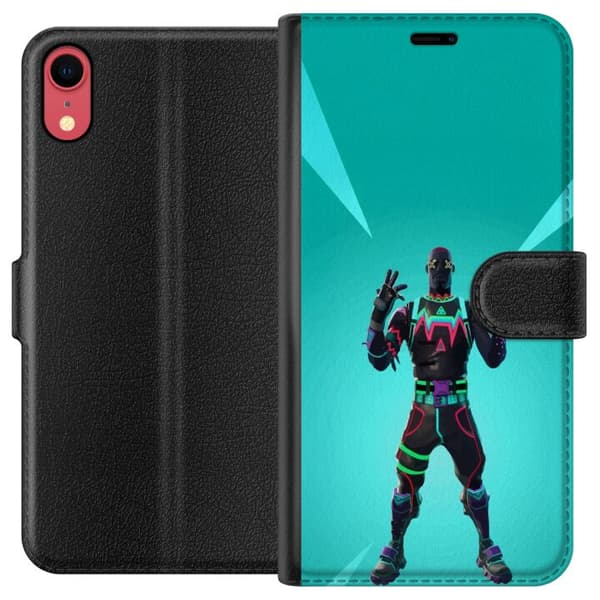 Apple iPhone XR Tegnebogsetui sort ridder fortnite