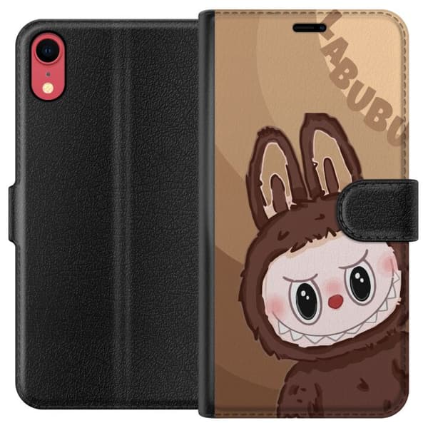 Apple iPhone XR Lommeboketui Labubu Sky Kosebamse - Hvit og Blå Design med Søt Stil