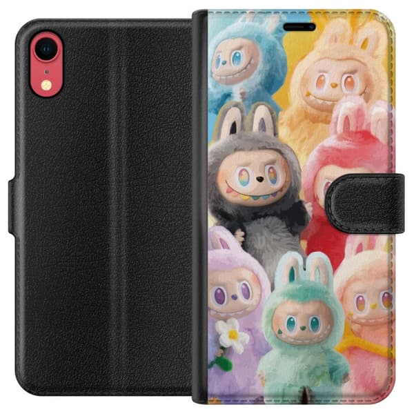 Apple iPhone XR Plånboksfodral Labubu Sketch Style – Handritat monster i tusch