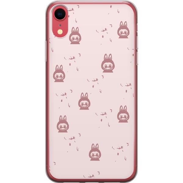 Apple iPhone XR Läpinäkyvä kuori Labubu Neon Pop - Neonvärinen pop art hirviö