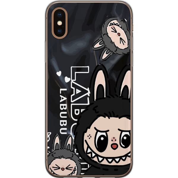 Apple iPhone XS Max Gennemsigtig cover <nl>Labubu Black Energy - Sort mønster i gade stil