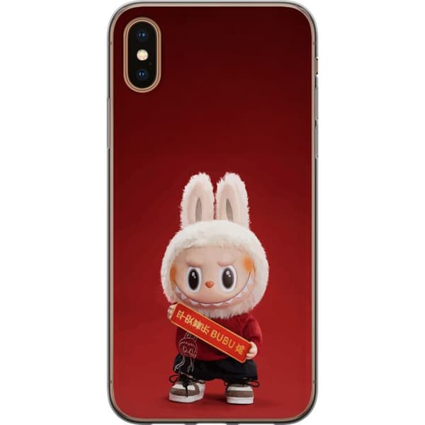 Apple iPhone XS Max Gennemsigtig cover Pop Mart The Monsters Labubu Held og Lykke Vinyl Plysdukke