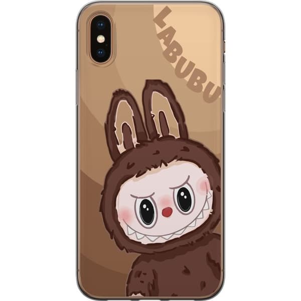 Apple iPhone XS Max Gjennomsiktig deksel Labubu Sky Kosebamse - Hvit og Blå Design med Søt Stil