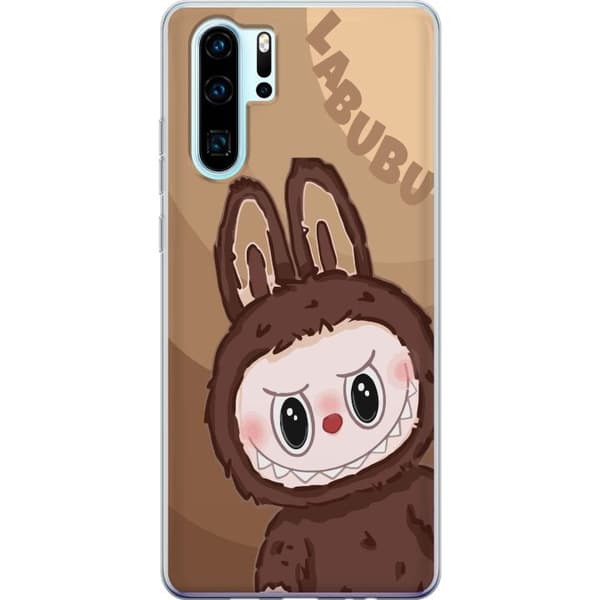Huawei P30 Pro Gennemsigtig cover Labubu Skyde Sød - Hvid og Blå Design med Sød Stil