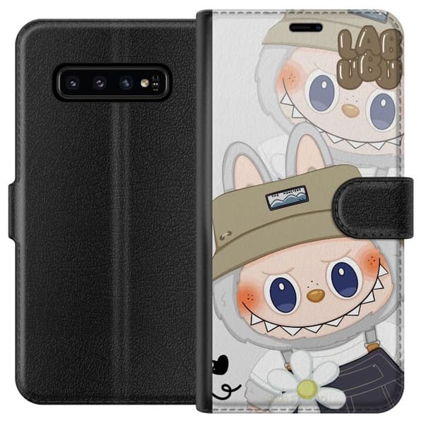 Samsung Galaxy S10 Tegnebogsetui Labubu Minimal Mood - Enkel og stilren monsterdesign