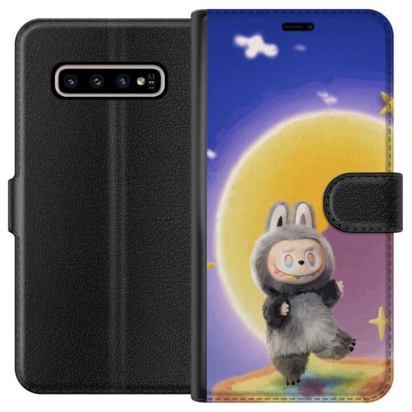 Samsung Galaxy S10+ Tegnebogsetui Labubu Neon Pop - Neonfarvet pop art monster