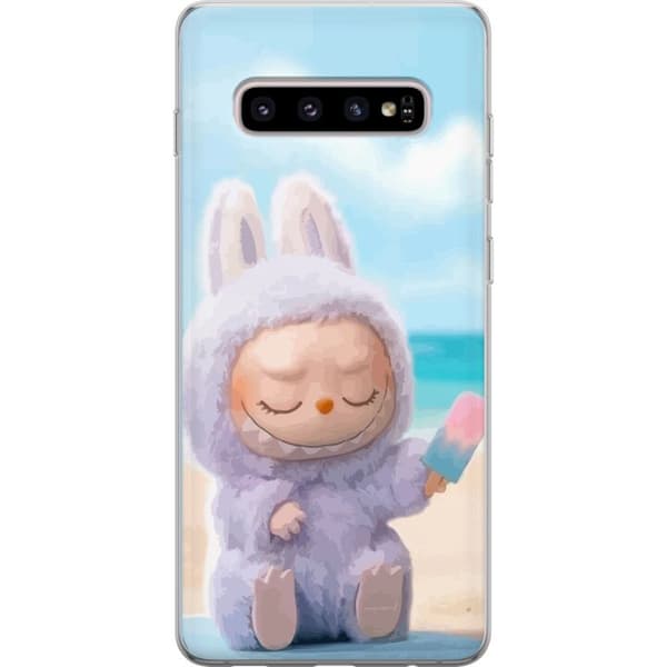 Samsung Galaxy S10+ Gennemsigtig cover Labubu Lyserød Stemning