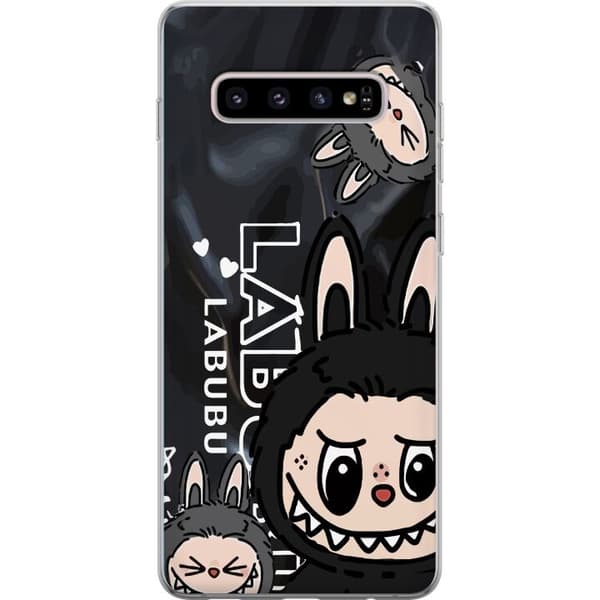 Samsung Galaxy S10+ Gennemsigtig cover <nl>Labubu Black Energy - Sort mønster i gade stil