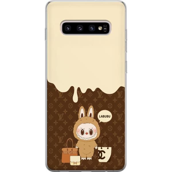 Samsung Galaxy S10+ Gennemsigtig cover Labubu Blue Chill - Blå toner og rolig udtryk