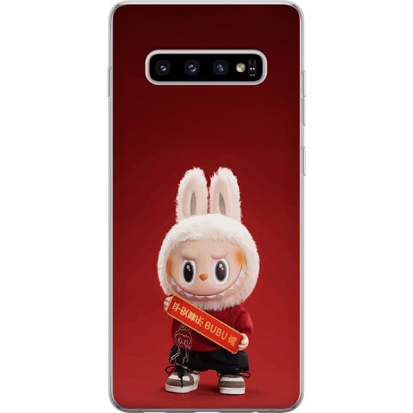 Samsung Galaxy S10+ Gjennomsiktig deksel Pop Mart The Monsters Labubu Lykke til Vinyl Plysj Dukke
