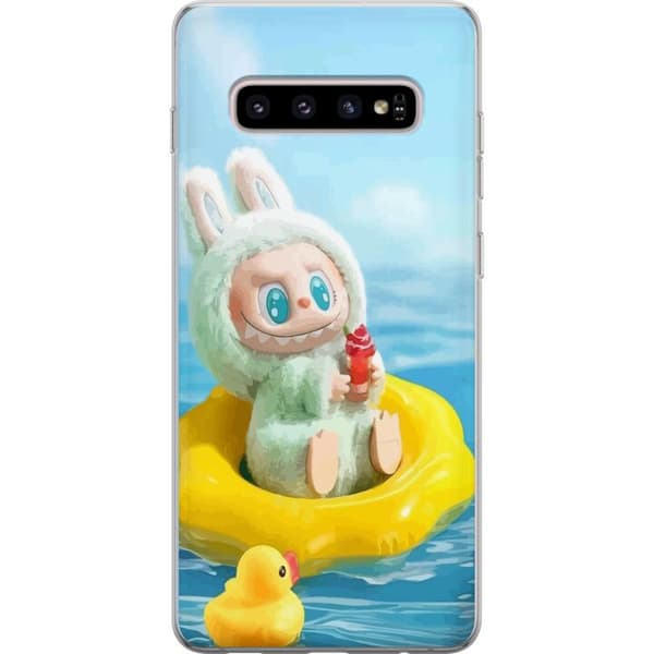 Samsung Galaxy S10+ Läpinäkyvä kuori Labubu Stripe Attack - Raidat kohtaavat hirviöt