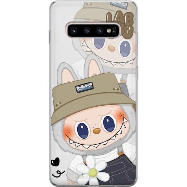 Samsung Galaxy S10+ Genomskinligt Skal Labubu Minimal Mood – Enkel och stilren monsterdesig