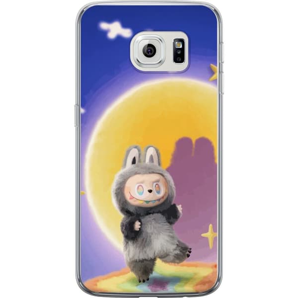 Samsung Galaxy S6 edge Gennemsigtig cover Labubu Neon Pop - Neonfarvet pop art monster