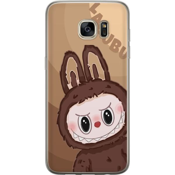 Samsung Galaxy S7 edge Gennemsigtig cover Labubu Skyde Sød - Hvid og Blå Design med Sød Stil