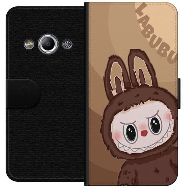 Samsung Galaxy Xcover 3 Tegnebogsetui Labubu Skyde Sød - Hvid og Blå Design med Sød Stil