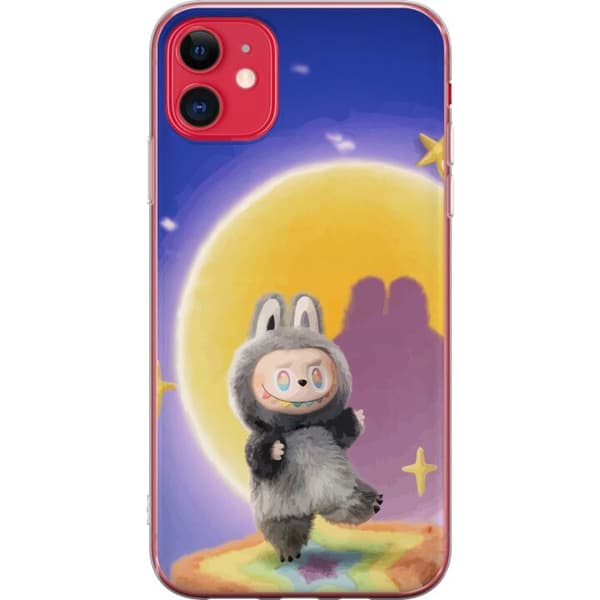 Apple iPhone 11 Gjennomsiktig deksel Labubu Neon Pop - Neonfarget pop art-monster