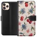 Miniatyrbild 1 av 3: Apple iPhone 11 Pro Plånboksfodral Bär & Blommor – mönster med blå blommor och skogsbär