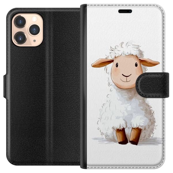 Apple iPhone 11 Pro Tegnebogsetui Sødt Lamm - tegneseriestil til børn og babyprodukter