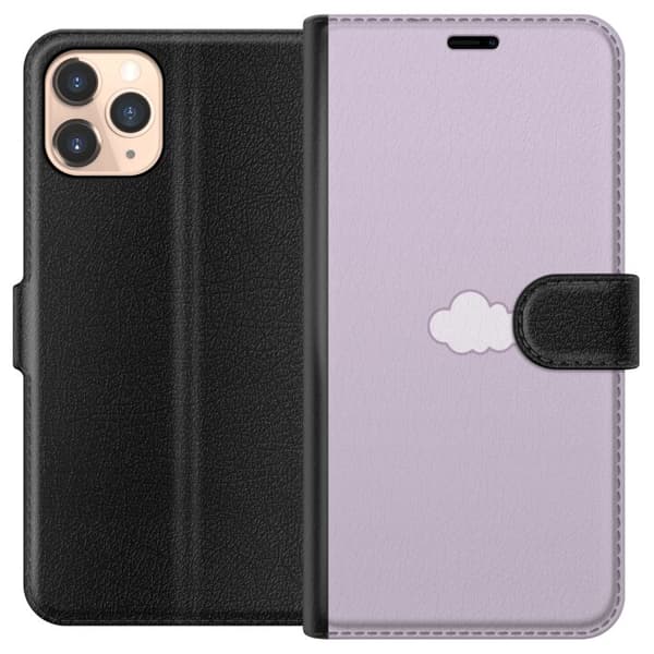 Apple iPhone 11 Pro Tegnebogsetui Lilla Sky - minimalistisk sky på lilla baggrund
