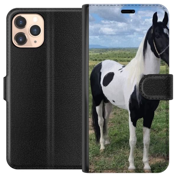 Apple iPhone 11 Pro Tegnebogsetui Hestemagi - stiliseret hest i en rolig farveskala