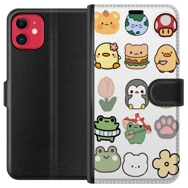 Apple iPhone 11 Plånboksfodral Kawaii Friends – söta figurer i japansk stil