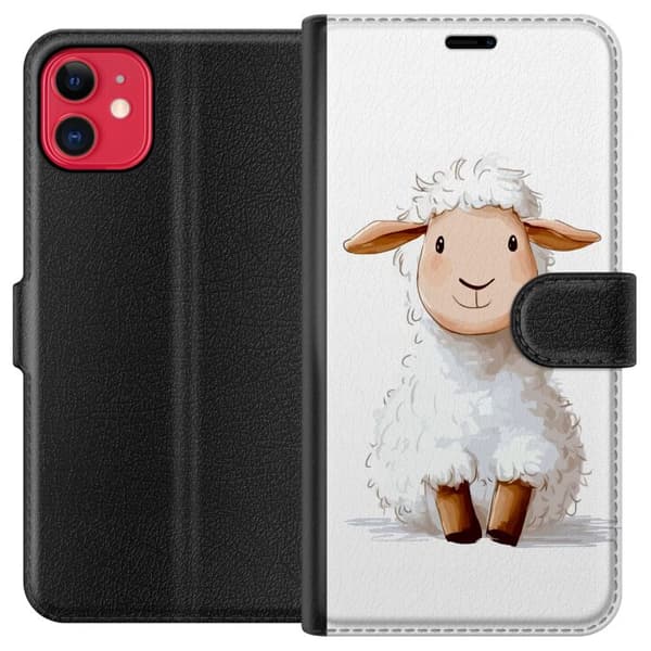 Apple iPhone 11 Lommeboketui  Søtt Lam - tegneseriestil for barn og babyprodukter