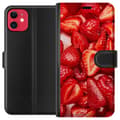 Miniatyrbilde 1 av 3: Apple iPhone 11 Lommeboketui Jordbærmønster - søtt motiv med sommerfølelse