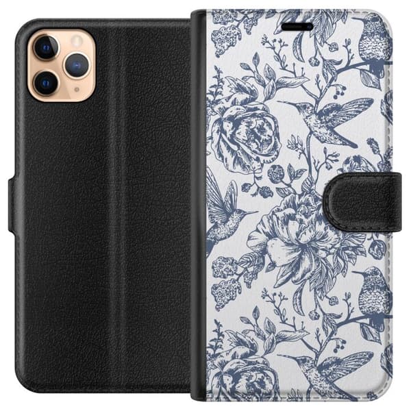 Apple iPhone 11 Pro Max Lommeboketui Blomster & Fugler - Romantiskt Vintage-stil Mønster