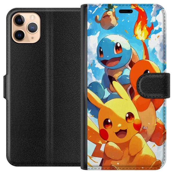 Apple iPhone 11 Pro Max Tegnebogsetui Pocket Creatures - inspireret af Pokémon uden at nævne navnet