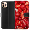 Miniatyrbilde 1 av 3: Apple iPhone 11 Pro Max Lommeboketui Jordbærmønster - søtt motiv med sommerfølelse