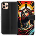 Miniatyrbillede 1 af 3: Apple iPhone 11 Pro Max Tegnebogsetui Jesus & Kort - religiøst motiv med dyb symbolik
