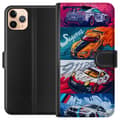 Pikkukuva 1 / 3: Apple iPhone 11 Pro Max Lompakkokotelo Nopeat Autot - Piirretty Kuvio Toiminnalla