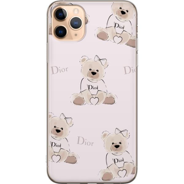 Apple iPhone 11 Pro Max Gennemsigtig cover Teddy Dior Vibes - luksuriøs bamse i modetil