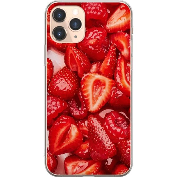 Apple iPhone 11 Pro Läpinäkyvä kuori Mansikkakuviointi - makea motiivi kesäfiiliksellä