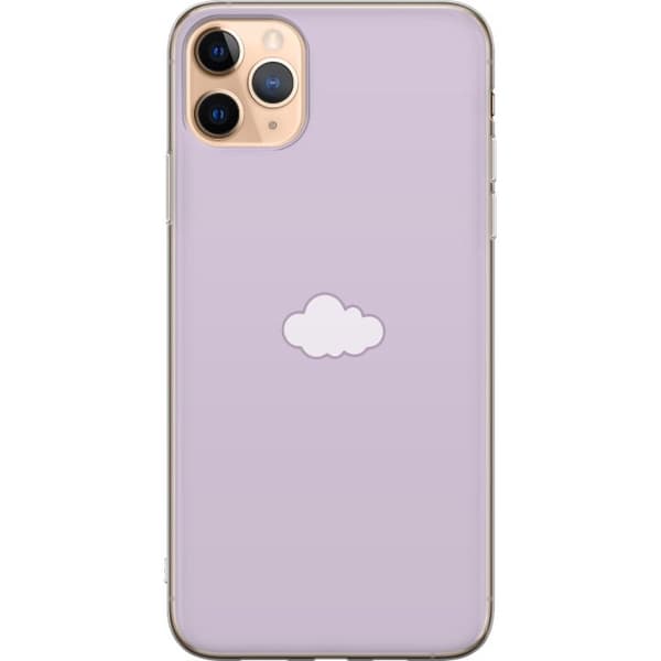 Apple iPhone 11 Pro Max Gennemsigtig cover Lilla Sky - minimalistisk sky på lilla baggrund