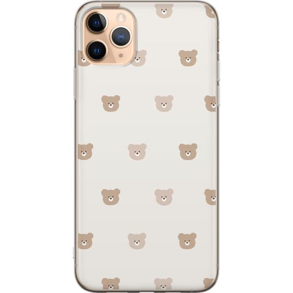 Apple iPhone 11 Pro Max Gennemsigtig cover Teddybaggrund - søde teddybjørne mod en blød baggrund