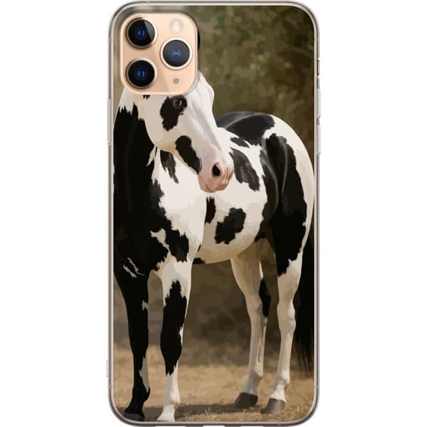 Apple iPhone 11 Pro Max Gennemsigtig cover Smuk Hest - elegant illustration af hestemotiv