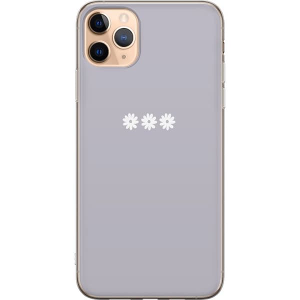 Apple iPhone 11 Pro Max Läpinäkyvä kuori Lila Blomminimalismi - tyylikäs kukkakuva lila taustalla