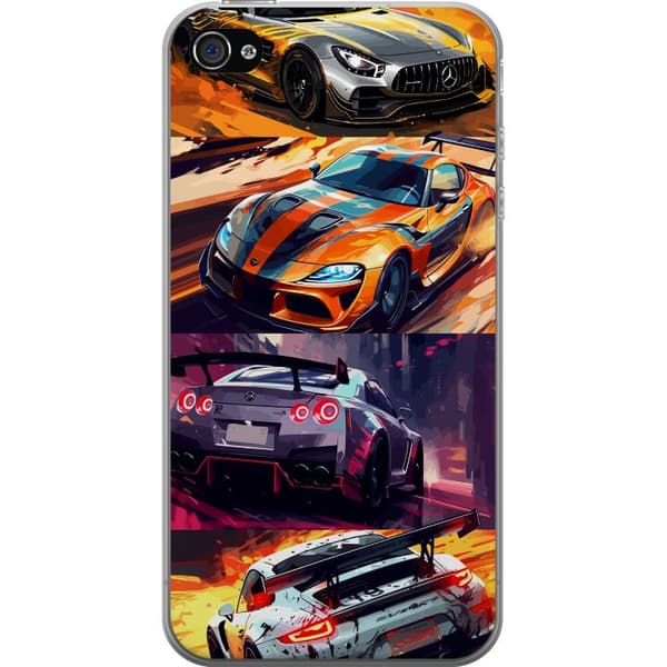 Apple iPhone 4 Läpinäkyvä kuori Ralli kuume - vauhdikas teema ralliautoilla