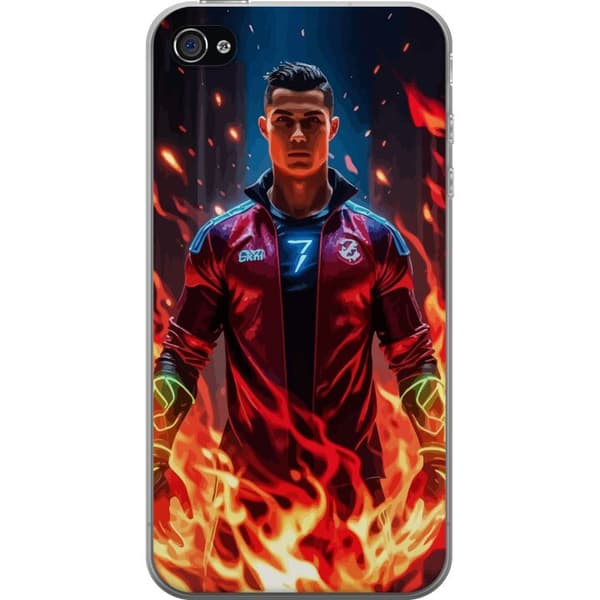 Apple iPhone 4s Gennemsigtig cover Ronaldo Inferno - fodboldhelt i flammer